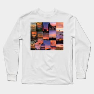 sunset aesthetic collage Long Sleeve T-Shirt